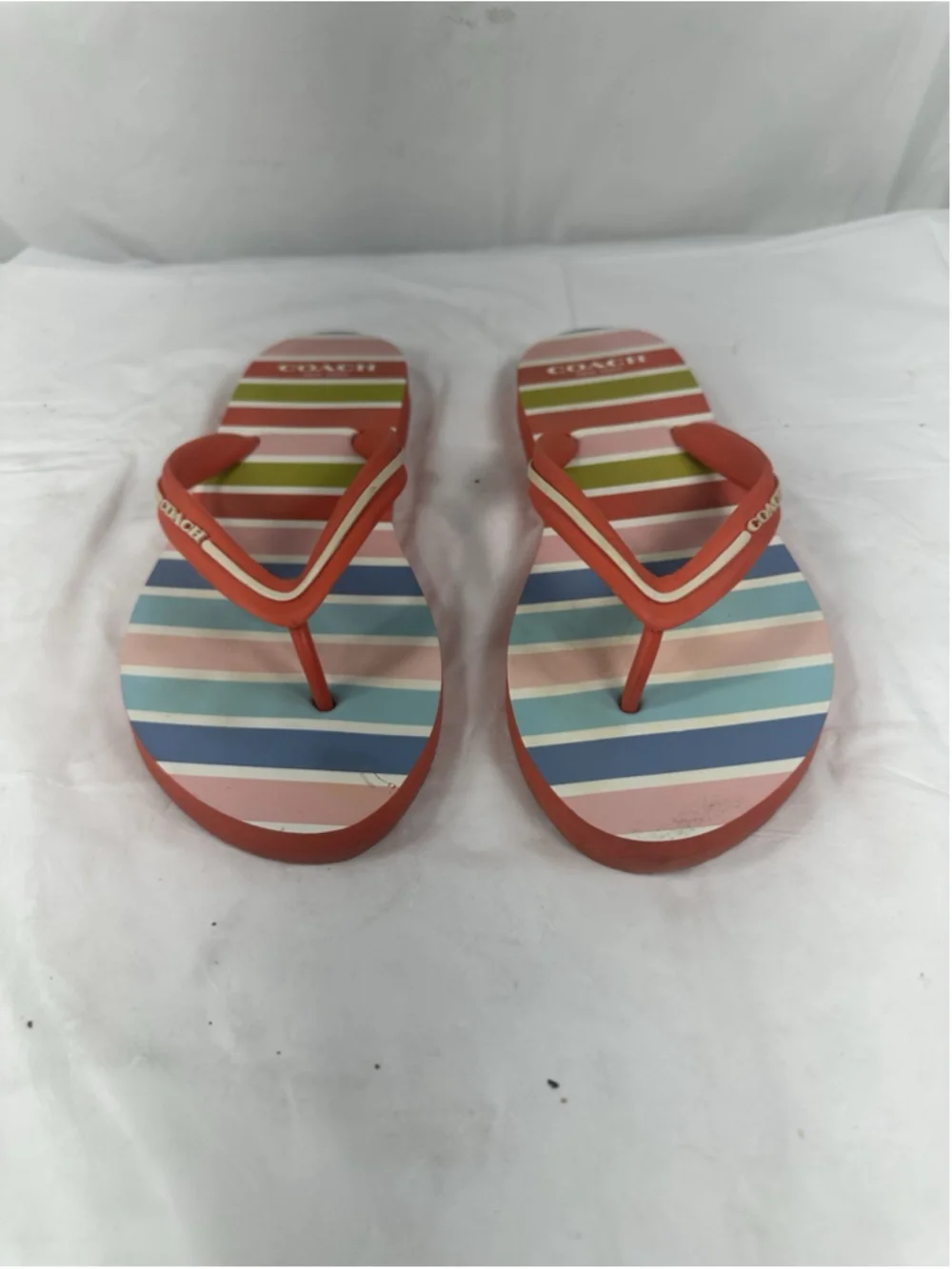 Coach  Multicolor Flip Flops COACH Limited Edition Holly Rainbow Crystal Signature Logo  main image 4